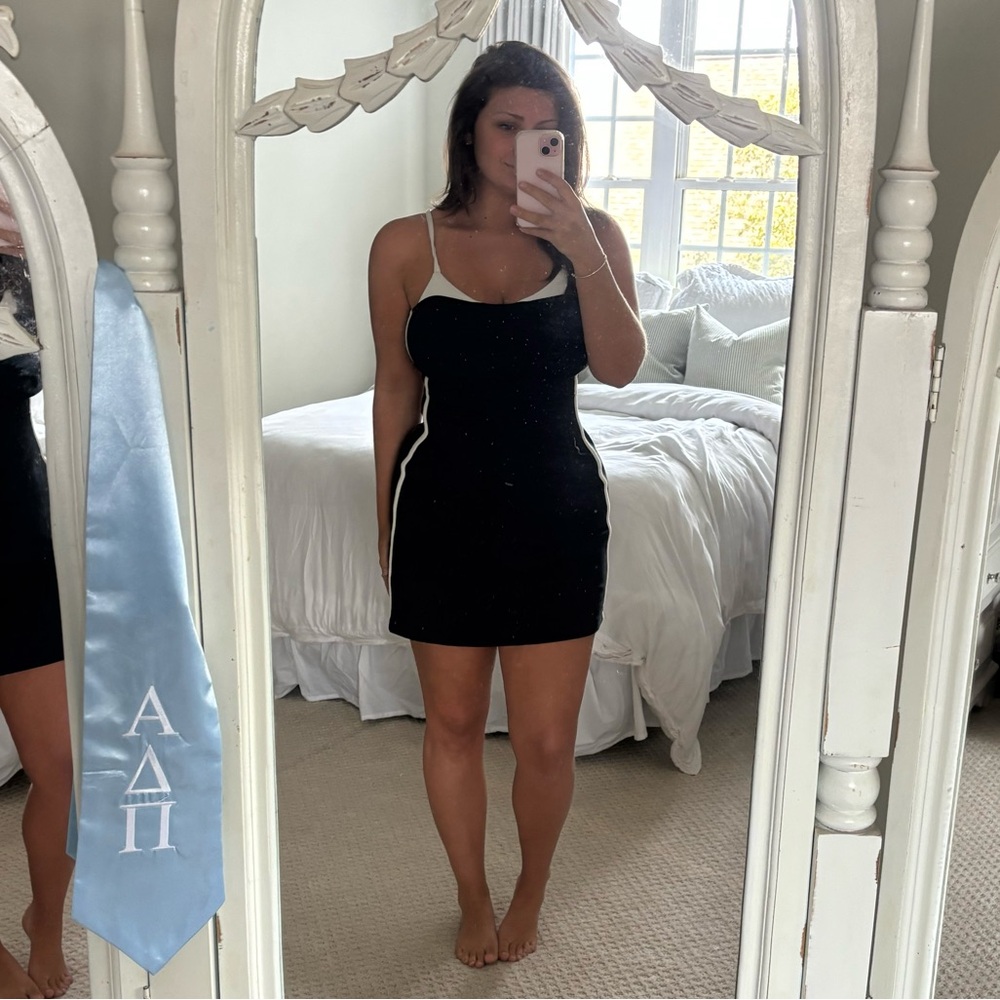 Daily Practice by Anthropologie Black Tennis Dress with White Trim
